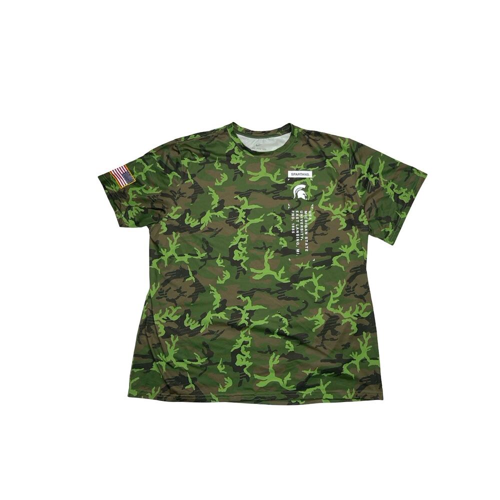 Nike Michigan State Spartans Camo Shirt Dri-FIT Mens XXL NCAA MSU